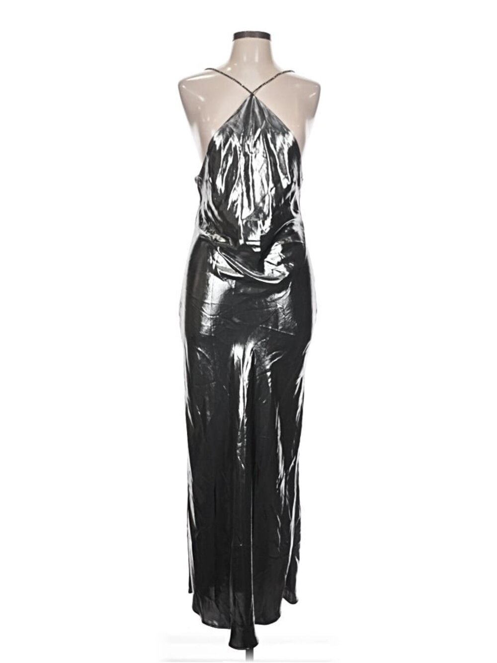 Stunning Zara Long Silver Cocktail Dress - Prom, Wedding